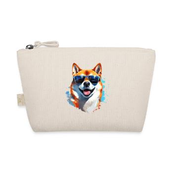 Shiba Inu mit Sonnenbrille - Bio-Täschchen - Natur - Vorne