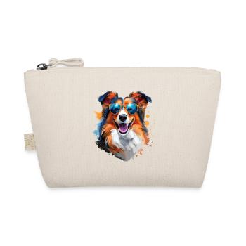 Sheltie with sunglasses - Organic Pouch - nature - Front