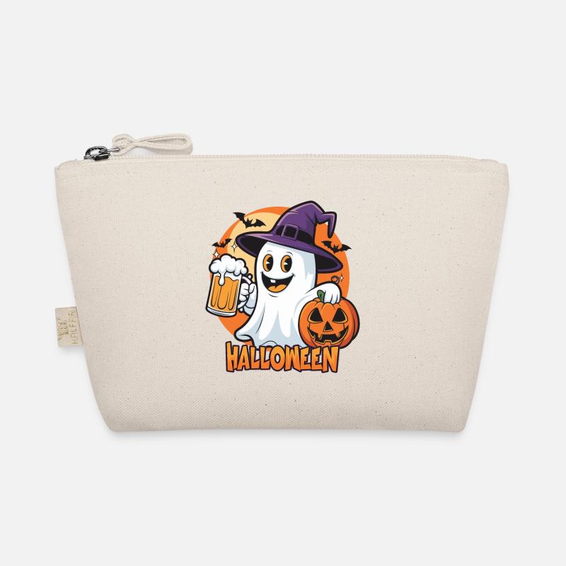 Fantôme d’Halloween avec de la bière et de la citrouille Trousse biologique