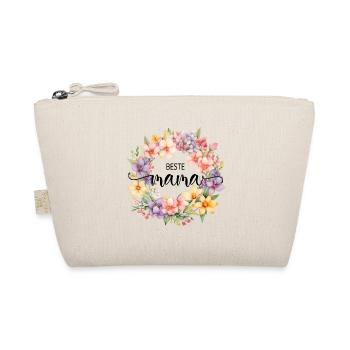 Beste Mama! Blumen Kranz, personalisierbar - Bio-Täschchen - Natur - Vorne