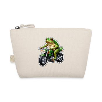 Frosch auf Motorrad - Bio-Täschchen - Natur - Vorne