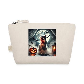 Spukvolle Katzen Halloween Gestaltung - Bio-Täschchen - Natur - Vorne