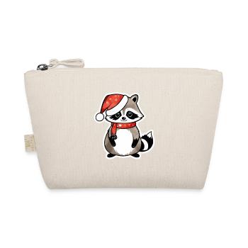 Raccoon Christmas Watercolors - Organic Pouch - nature - Front