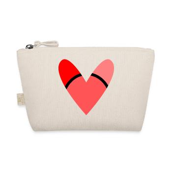 HERZ. HERZ. VALENTINSTAG. LIEBE. LIEBE. PAAR. - Bio-Täschchen - Natur - Vorne