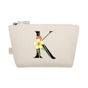 Elegant letter 'K' with flowers - Organic Pouch - nature - Front