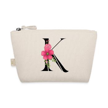 Elegant letter 'K' with flowers - Organic Pouch - nature - Front