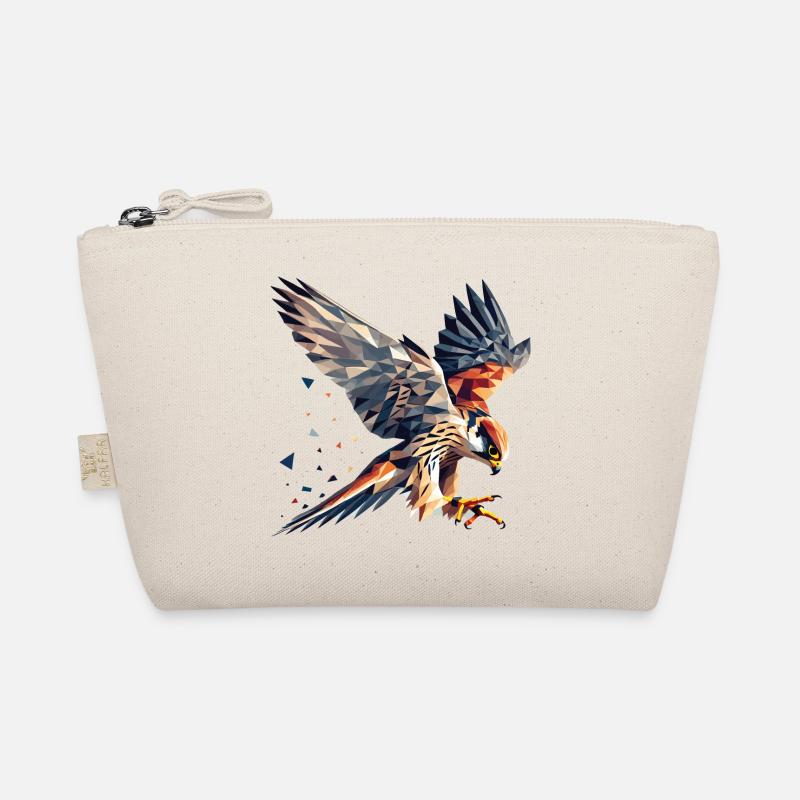 Falke Greifvogel Polygon Stil - Bio-Täschchen - Natur