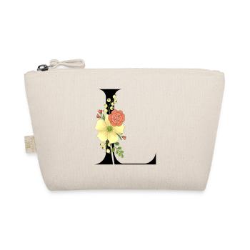 Elegant letter 'L' with flowers - Organic Pouch - nature - Front