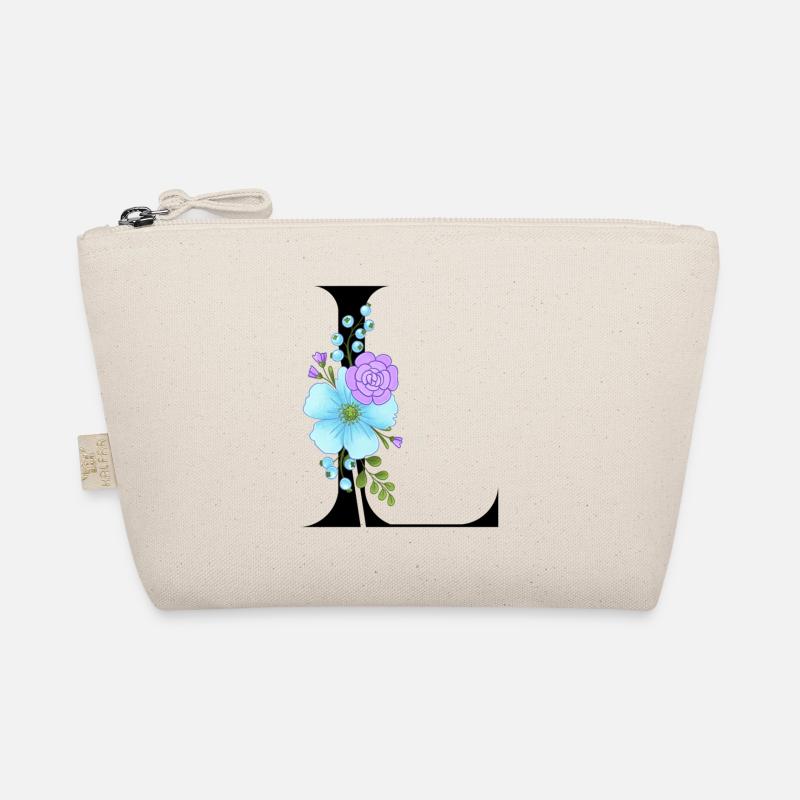 Eleganter Buchstabe 'L' mit Blumen Bio-Täschchen