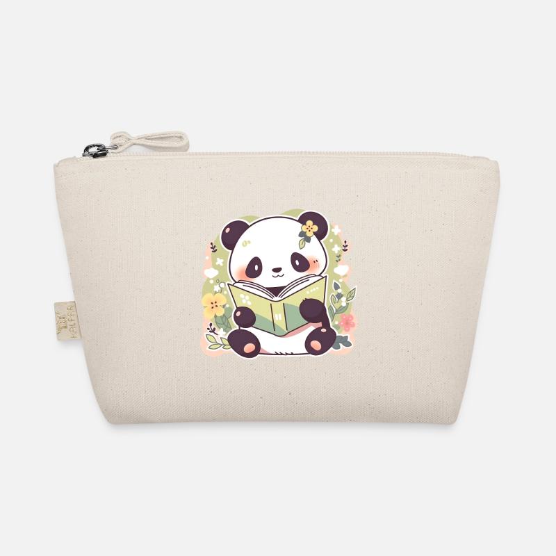Panda liest ein Buch - niedliches Cartoon-Design Bio-Täschchen
