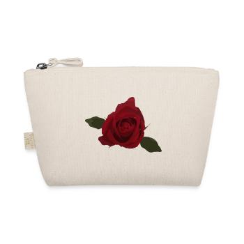 Red rose, flower, top view - Organic Pouch - nature - Front