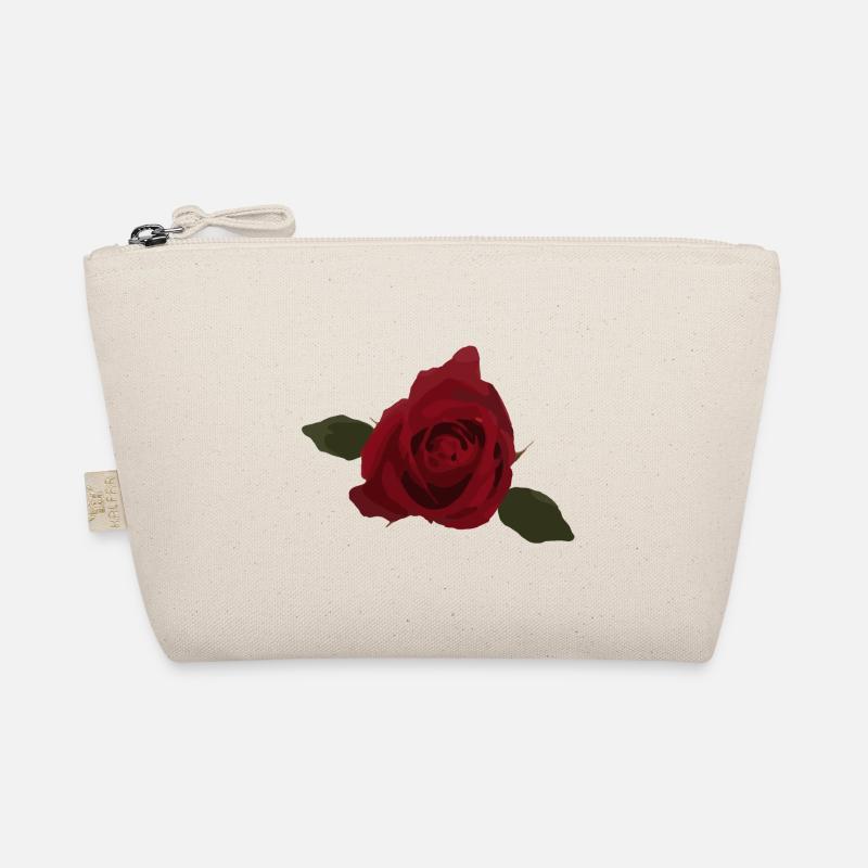Red rose, flower, top view Organic Pouch