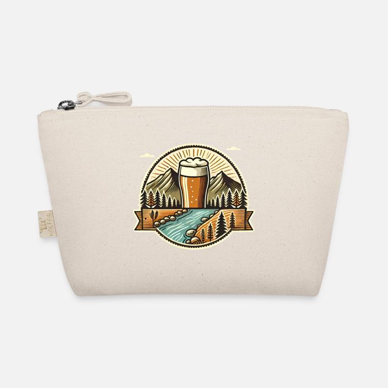 Bergbier-Abenteuer-Abzeichen-Design Bio-Täschchen