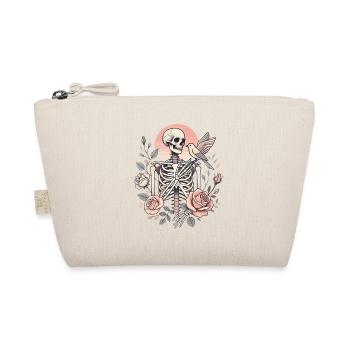 Skeleton Roses with Bird Illustration - Organic Pouch - nature - Front
