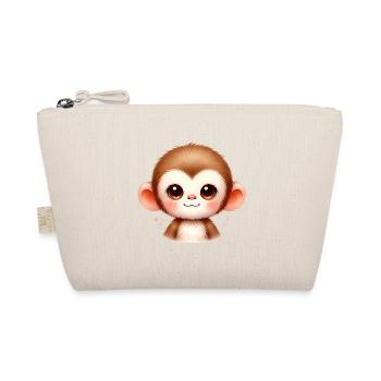 Mignon bébé singe aquarelle Art - Trousse biologique - nature - Devant