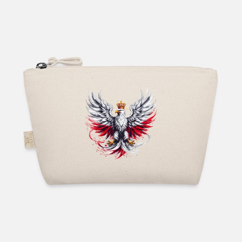 Poland Polska Polish Red White Eagle Golden Crown - Organic Pouch - nature