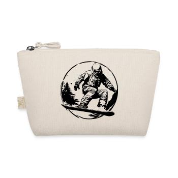 Snowboarding Man Silhouette - Organic Pouch - nature - Front