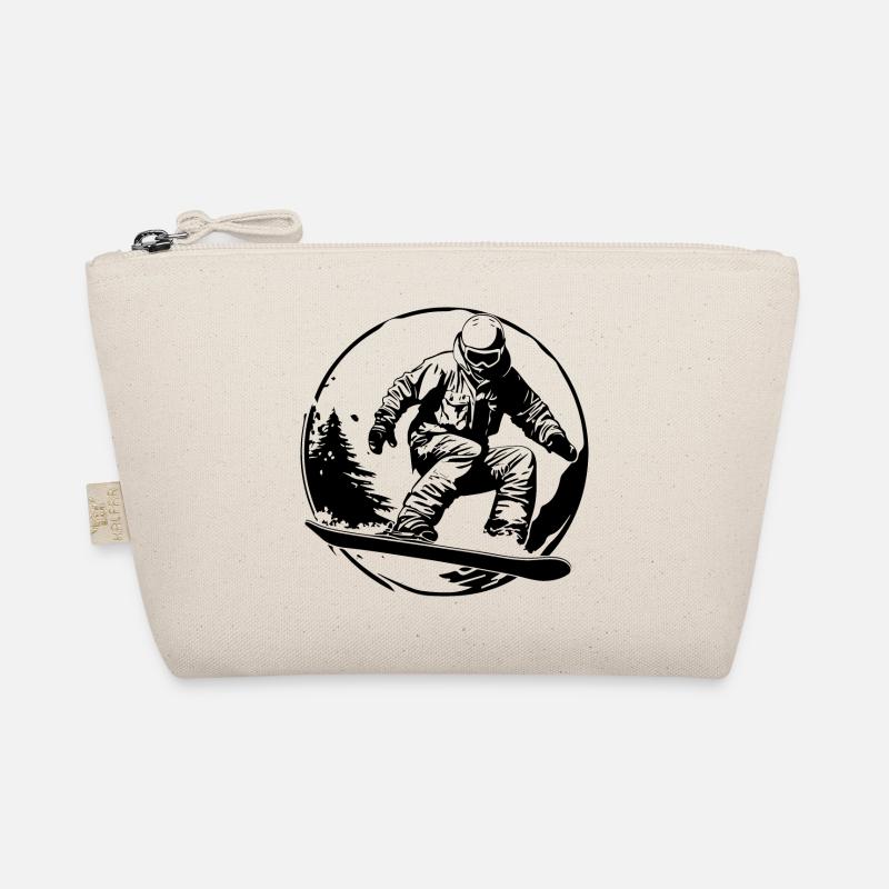 Snowboarding Man Silhouette Organic Pouch