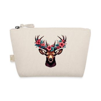 Deer with Flowers - Organic Pouch - nature - Front