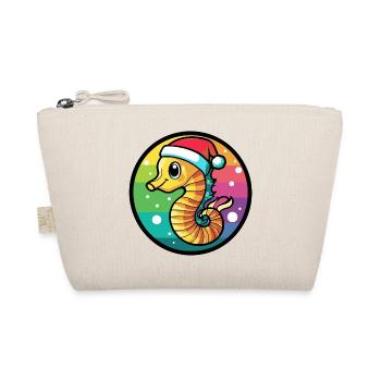 Seahorse Christmas Animal - Organic Pouch - nature - Front