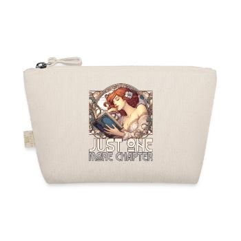 Chapter Book Books Beautiful Woman Reading Gift - Organic Pouch - nature - Front