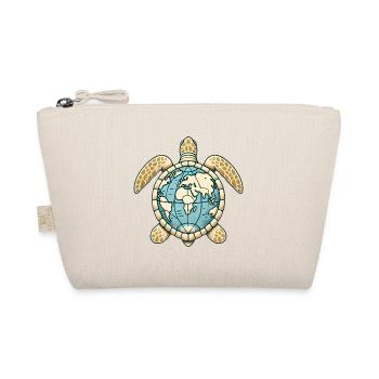 Earth Turtle Globe Illustration - Organic Pouch - nature - Front
