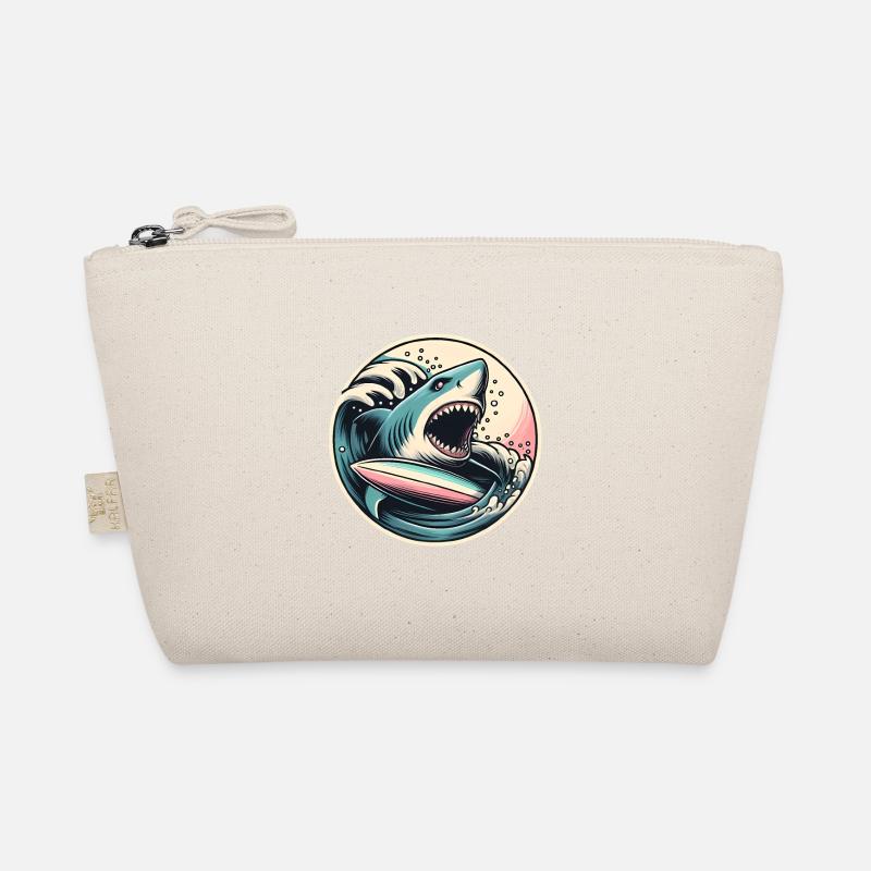 Fierce Shark Surf Grafik in Wellen Bio-Täschchen