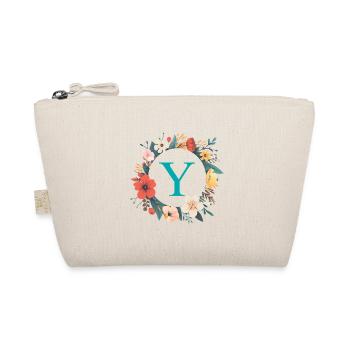 Monogramme Y, Couronne de fleurs, Personnalisable - Trousse biologique - nature - Devant