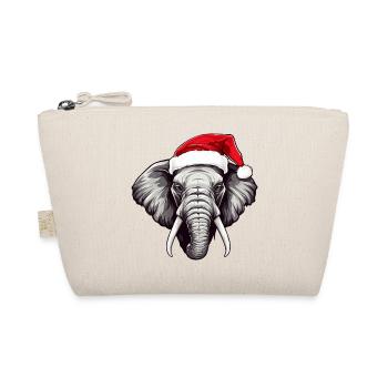 Elephant Head Christmas Portrait - Organic Pouch - nature - Front