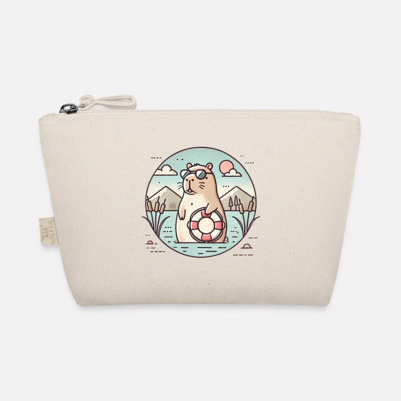 Chill Capybara Beach Vibes Design Organic Pouch