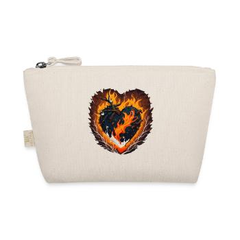 Flaming Love: Ein verspieltes Herz aus Feuer - Bio-Täschchen - Natur - Vorne