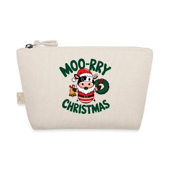Festive Cow Santa Christmas Design - Organic Pouch - nature - Front