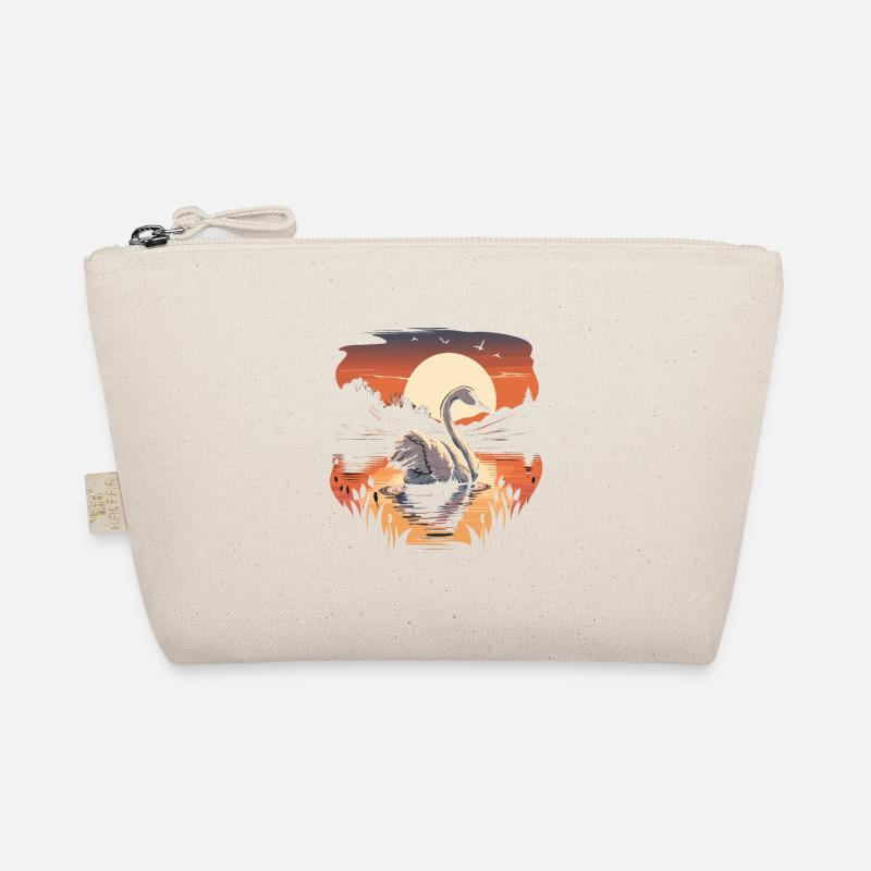 Tranquil Beauty: A Captivating Swan on a Serene La Organic Pouch