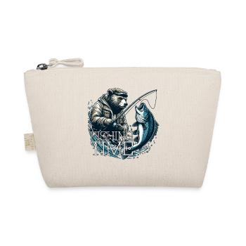 Fishing Time Bear Fishing Fisherman Fish Gift - Organic Pouch - nature - Front