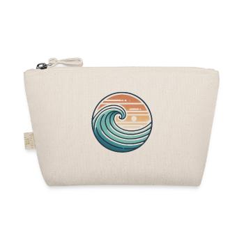 Vintage Ocean Wave Sunset Badge - Organic Pouch - nature - Front