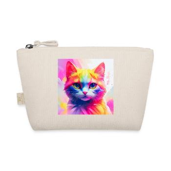 Œuvre d’art vibrante de chat arc-en-ciel - Trousse biologique - nature - Devant