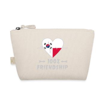 Südkorea und Polen 100% Freundschaft - Bio-Täschchen - Natur - Vorne