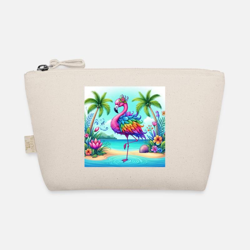 Schöner Flamingo - Bio-Täschchen - Natur