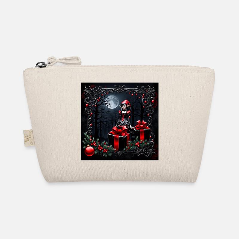 Cute gothic Christmas elf. - Organic Pouch - nature