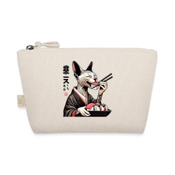 Sushi Sphynx Katze Maki Kimono Geschenk - Bio-Täschchen - Natur - Vorne