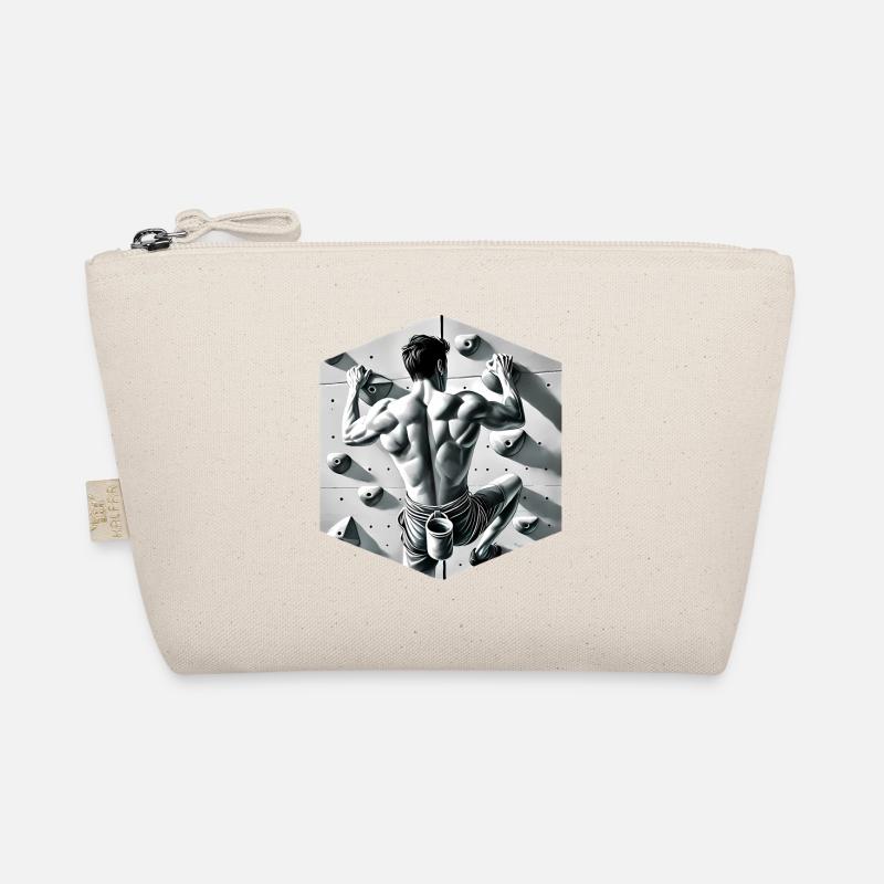Grayscale Rock Climber Illustration Organic Pouch