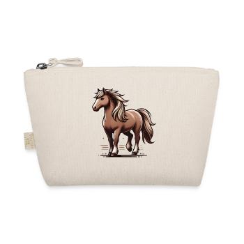 Majestic Brown Horse Illustration - Organic Pouch - nature - Front