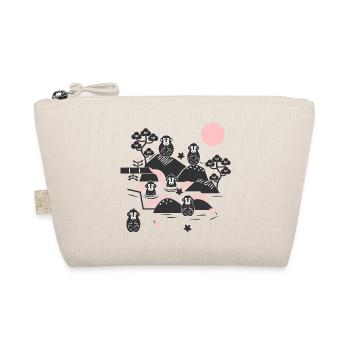 Chilling monkeys in a hot spring l black pink - Organic Pouch - nature - Front