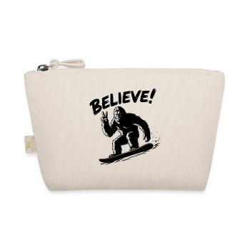 Sasquatch Bigfoot Snowboard Snowboarder - Organic Pouch - nature - Front