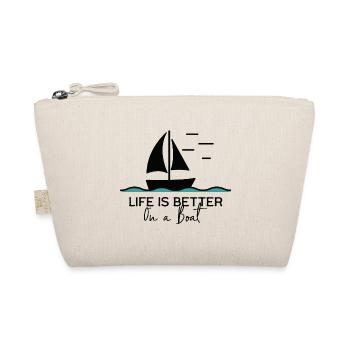 Life is better on a boat sailing yacht harbour - Organic Pouch - nature - Front
