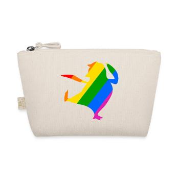 Regenbogen Pinguin macht Karate - Bio-Täschchen - Natur - Vorne