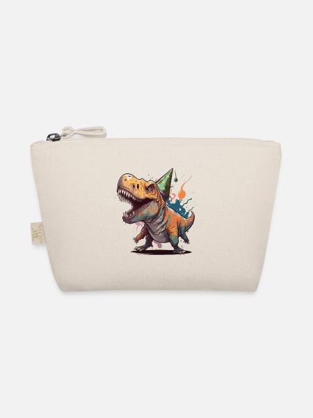 Birthday Roar: A Whimsical Cartoon Design - Organic Pouch - nature - Front