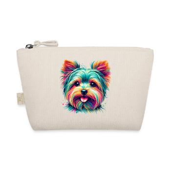 Buntes Yorkshire Terrier Porträt - Bio-Täschchen - Natur - Vorne