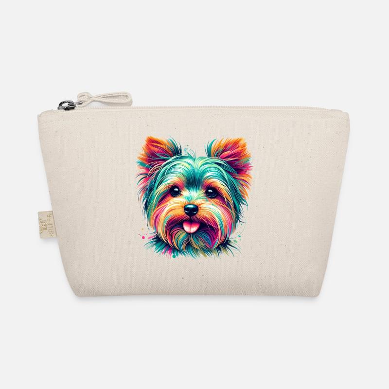 Colorful Yorkshire Terrier Portrait Organic Pouch