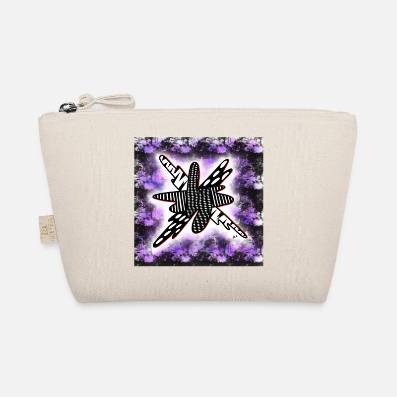 Creatively patterned blob on black and violet Organic Pouch